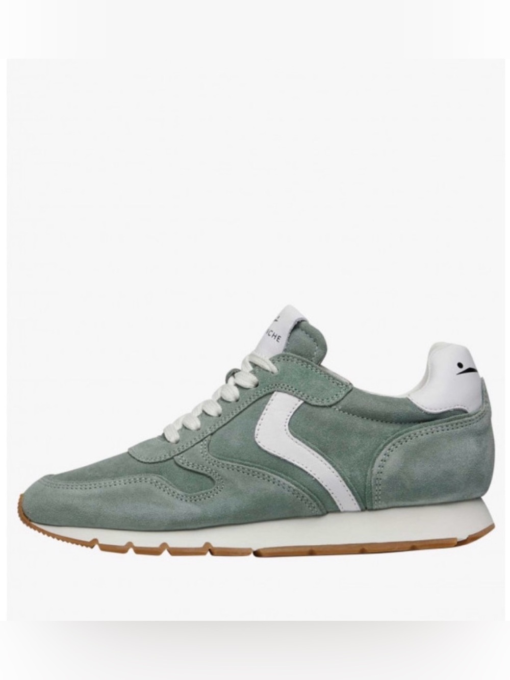 NWT VOILE BLANCHE JULIA Leather And Suede Sneakers in Sage